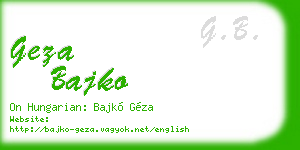 geza bajko business card