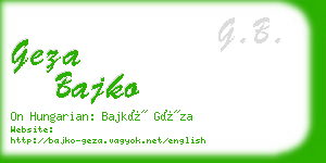 geza bajko business card